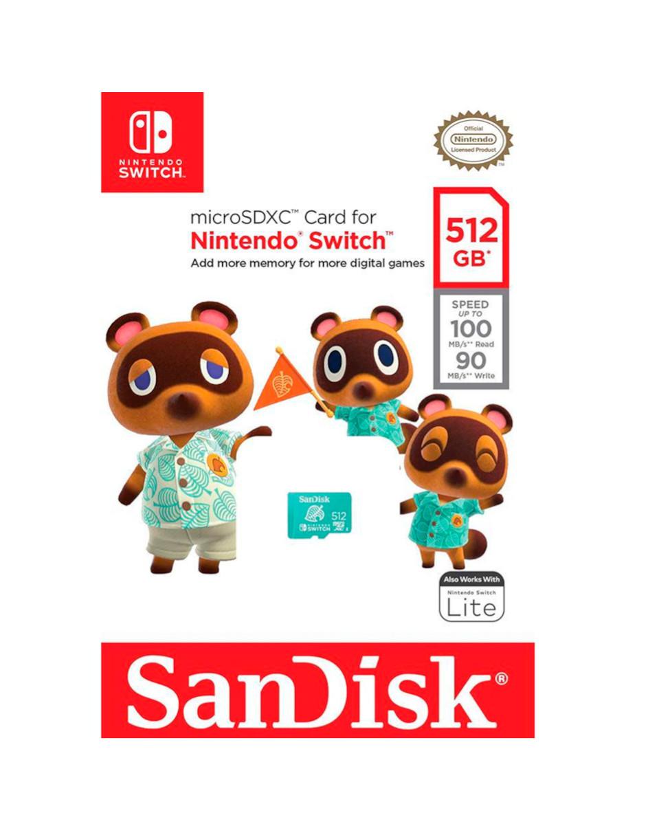Memoria Micro SD Nintendo Switch Oficial SDSQXAO-512G-GNCZN 512 GB