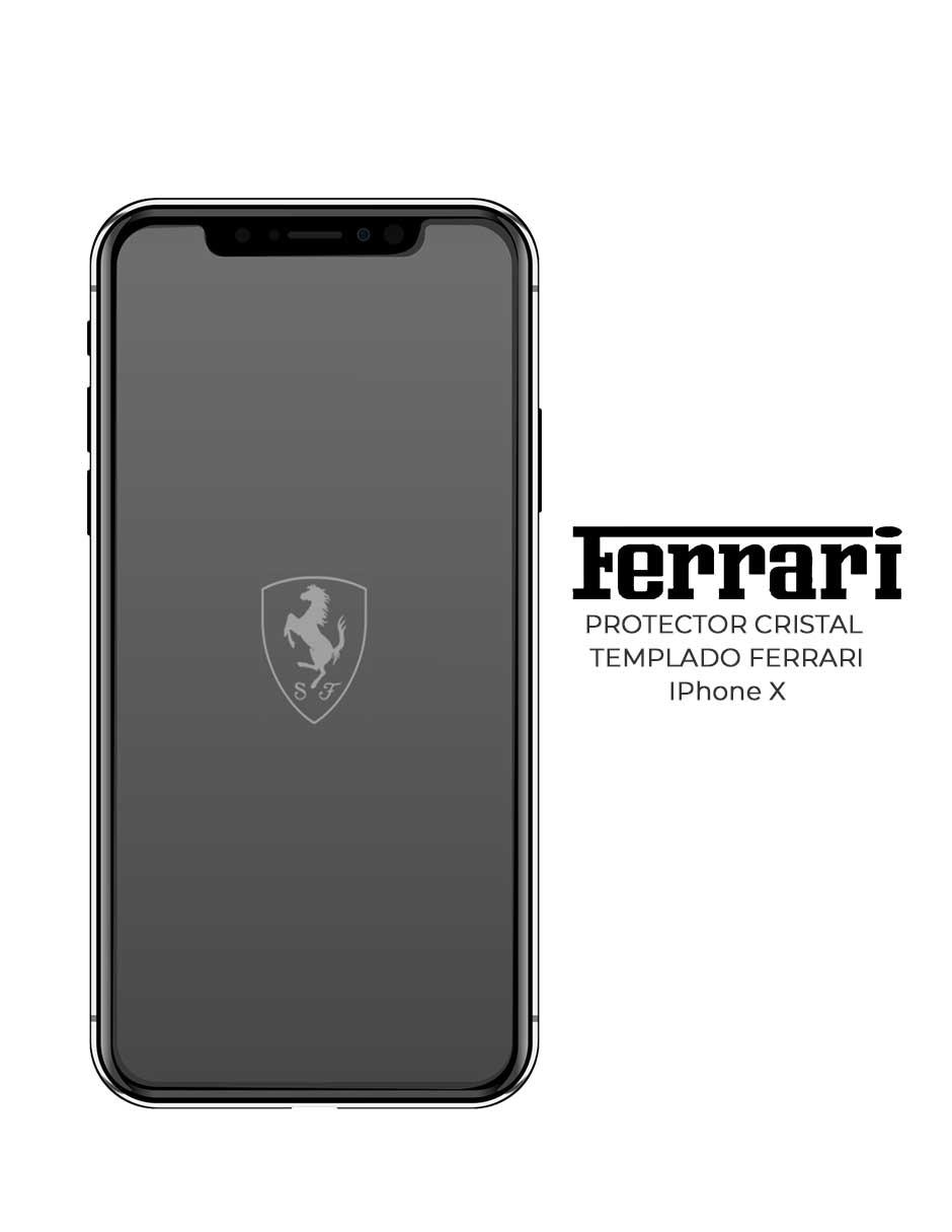 Mica Cristal Templado para iPhone X Ferrari