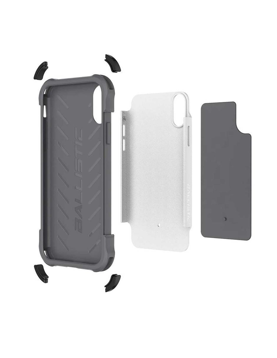 Funda TJ para iPhone Xs y X Gris Blanco 4