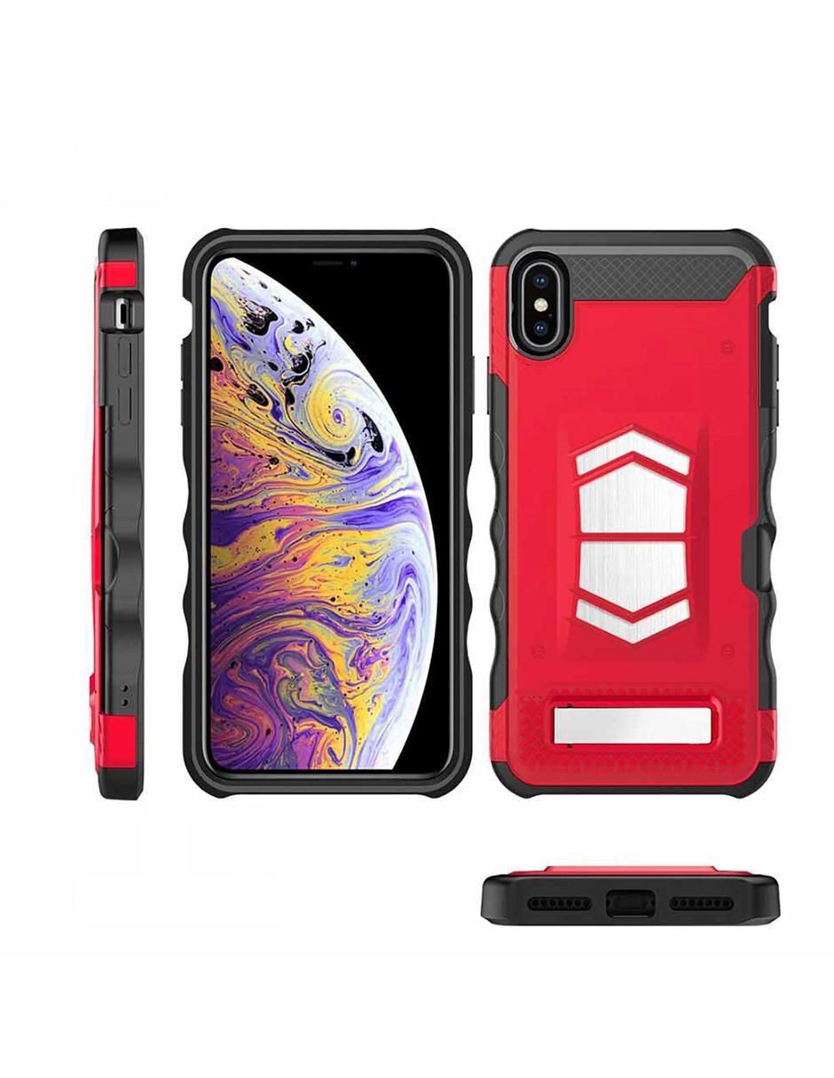 Funda Electro para iPhone XS Max con mica cristal y soporte magnético 2
