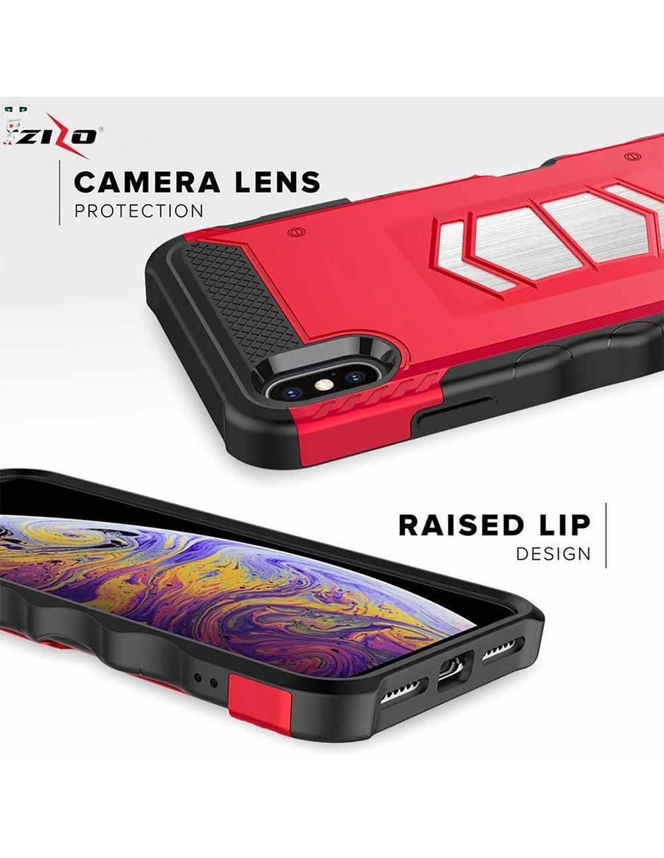Funda Electro para iPhone XS Max con mica cristal y soporte magnético 6