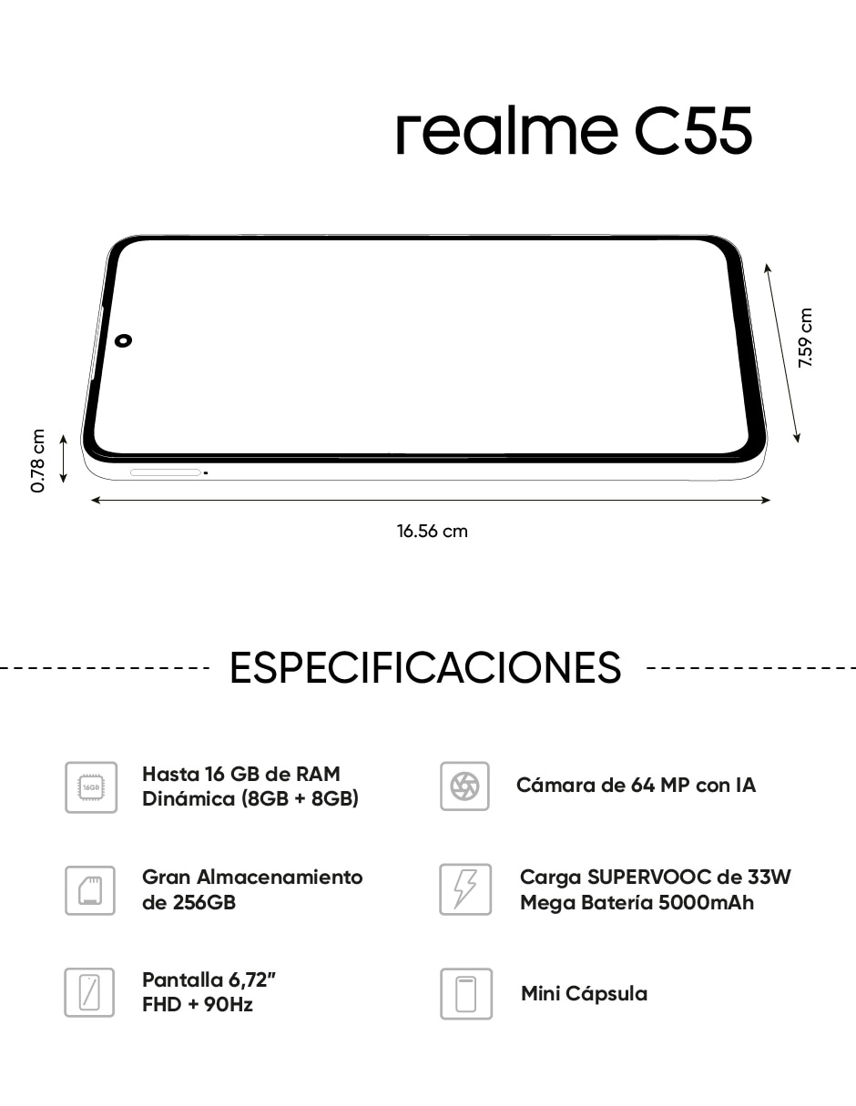 Celular C55 IPS 6.7 pulgadas Telcel 8