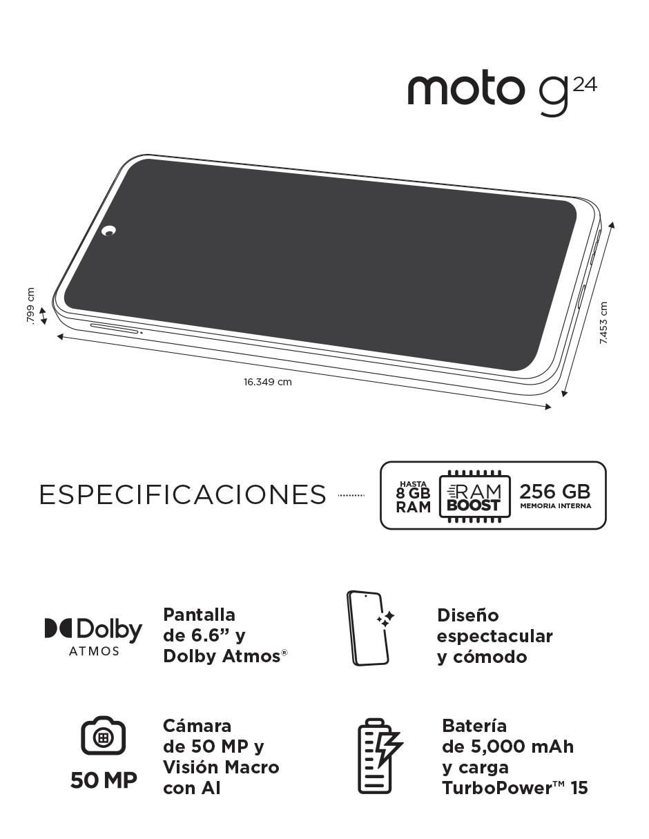 Smartphone Moto G24 LCD 6.5 pulgadas 8
