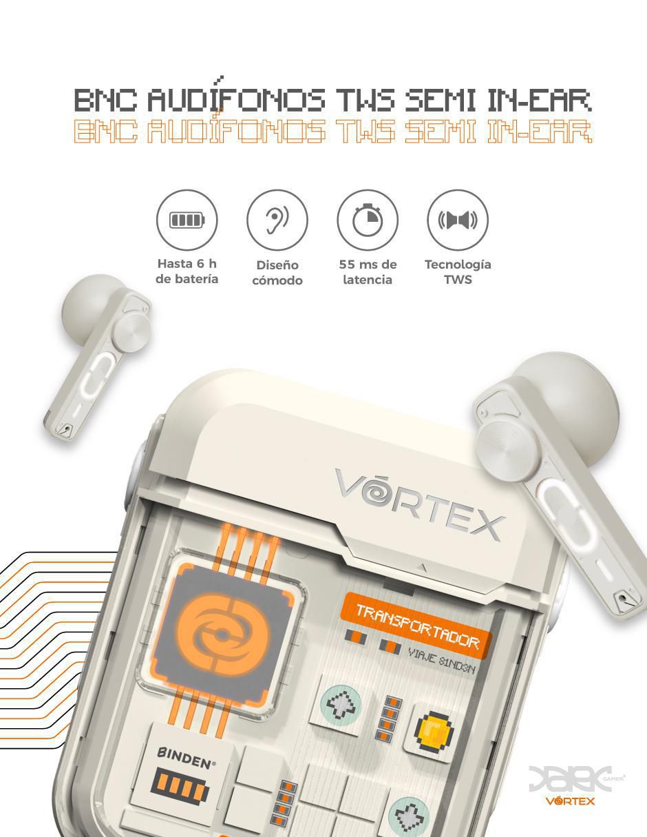 Audífonos In-Ear Dark Vórtex inalámbricos con cancelacion de ruido 2