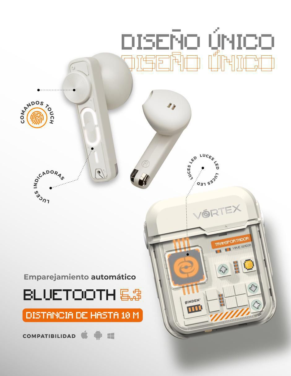 Audífonos In-Ear Dark Vórtex inalámbricos con cancelacion de ruido 3