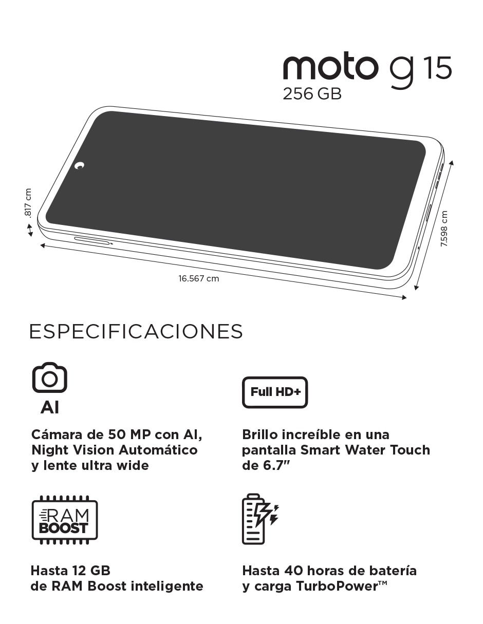 Motorola Moto G15 LCD 6.7 pulgadas