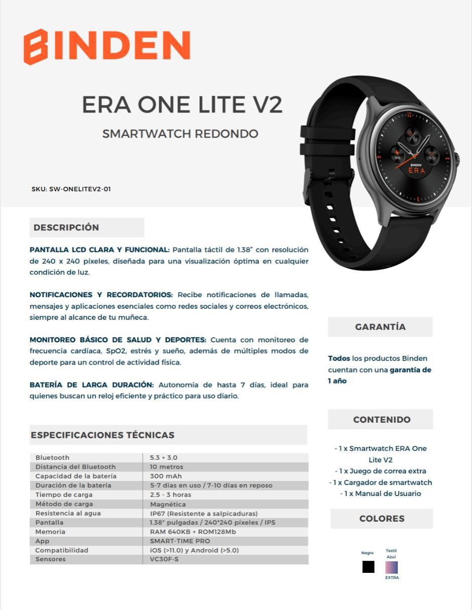 Smartwatch ERA One Lite V2 con GPS 8