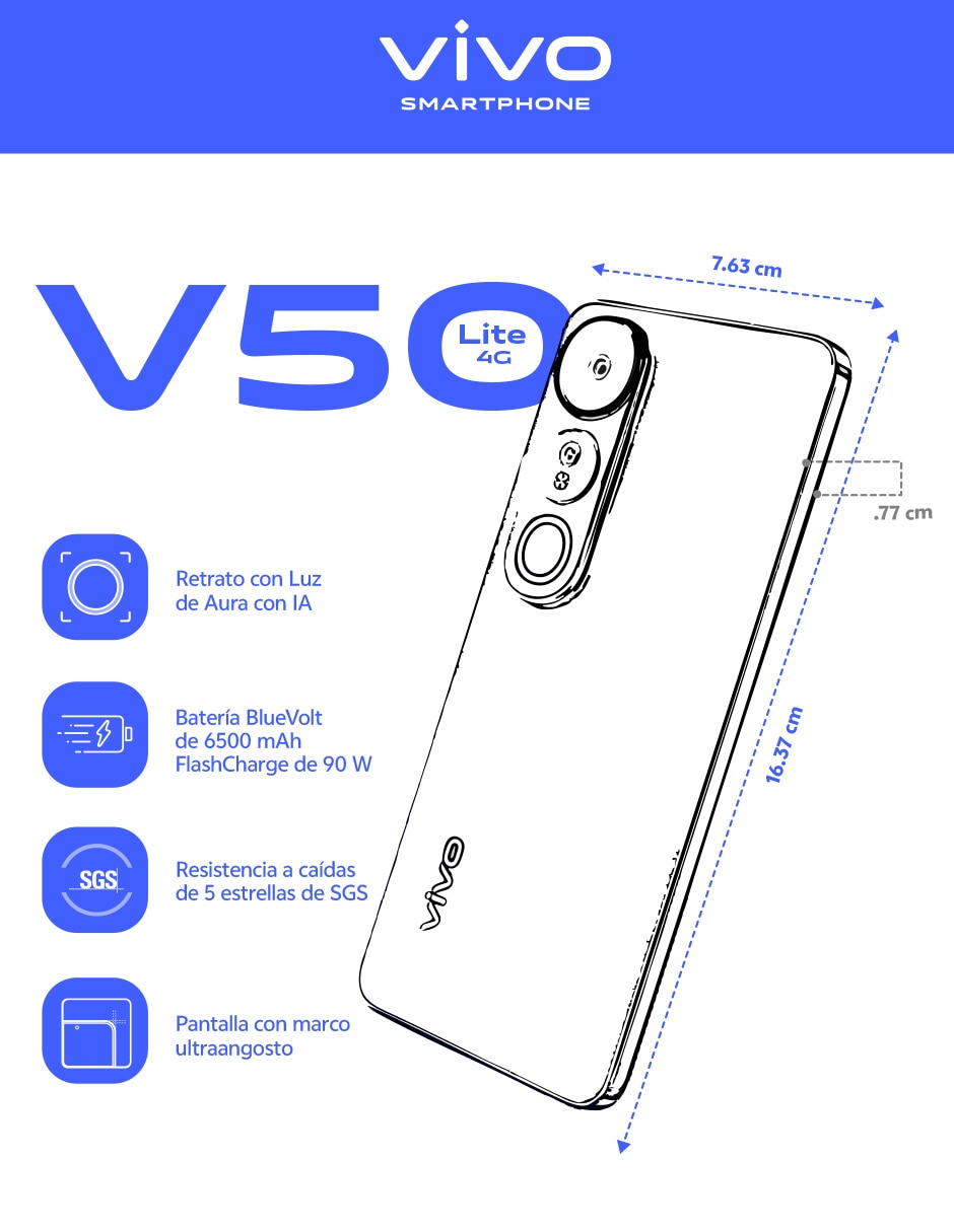 V50 Lite AMOLED 6.7 pulgadas Telcel 8