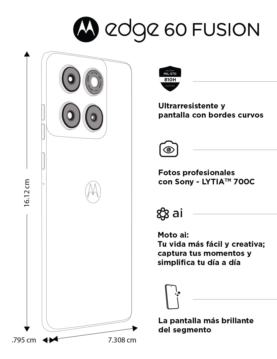 Smartphone Edge 60 Fusion POLED 6.6 pulgadas 9