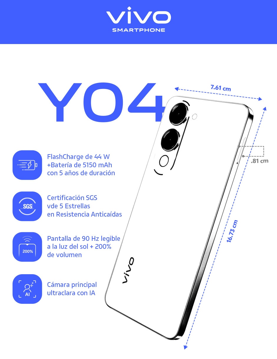Celular Y04 AMOLED 6.7 pulgadas Telcel 8