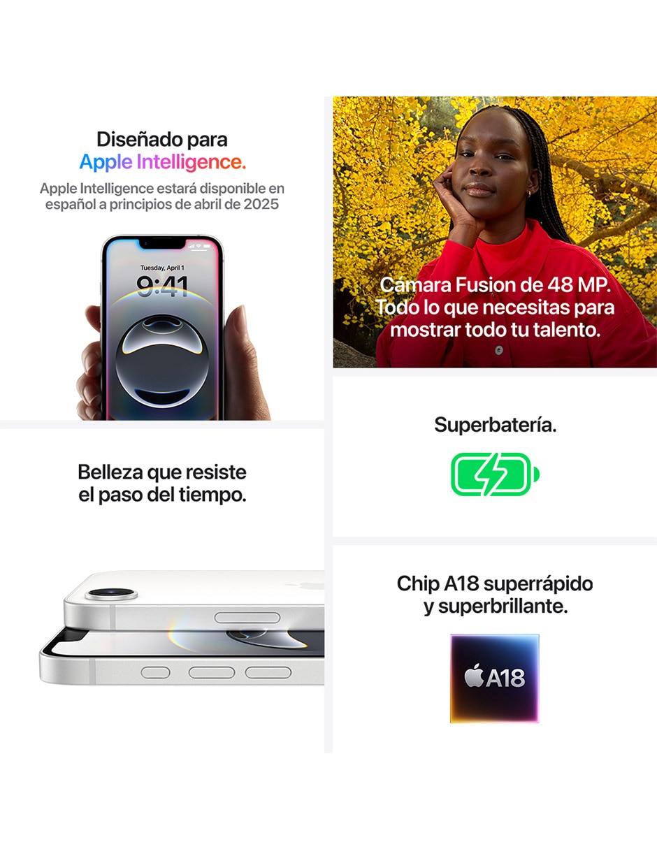 Apple iPhone 16E 6.1 pulgadas Super Retina XDR