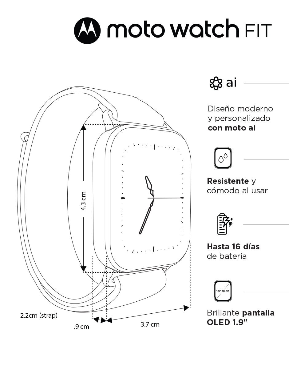 Smartwatch Moto Fit con GPS 8