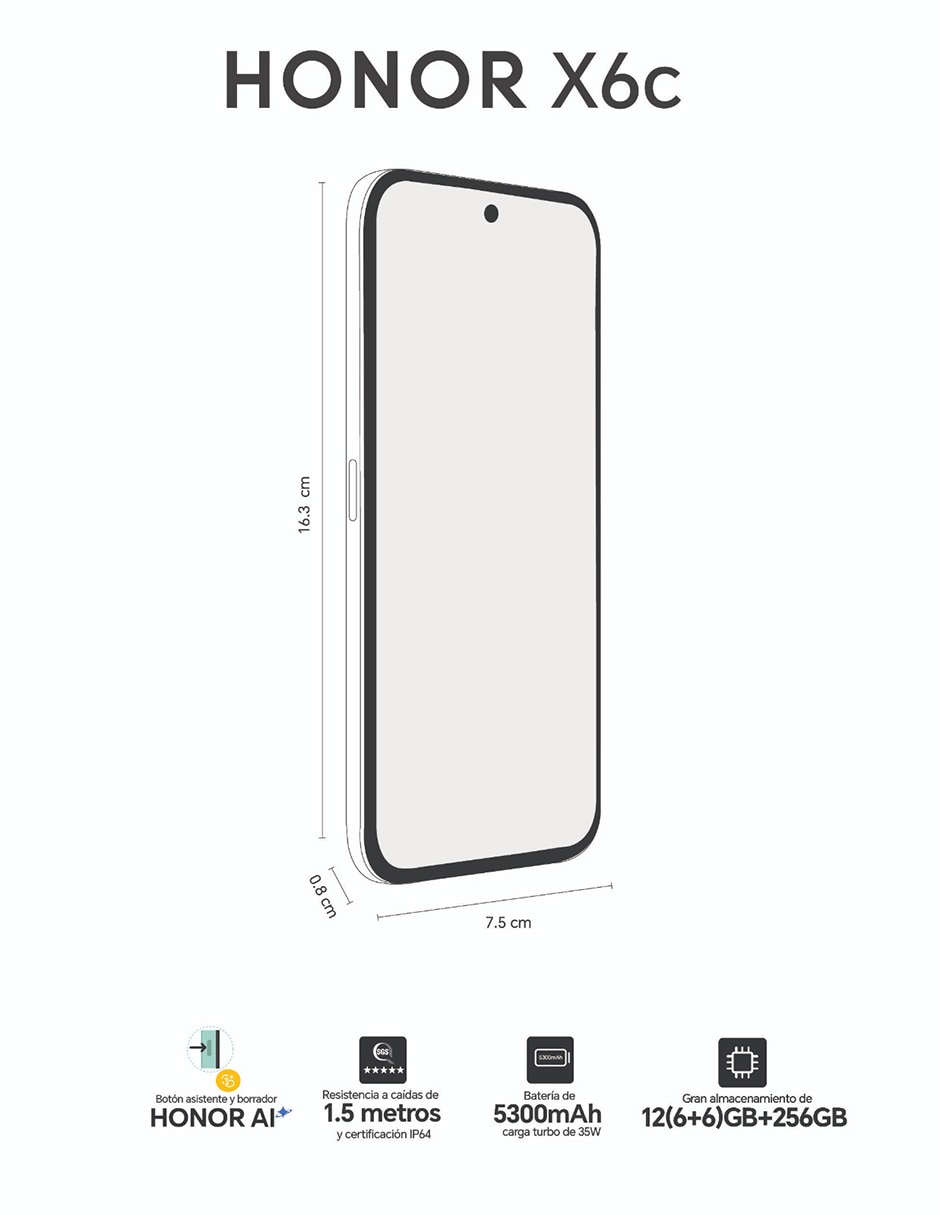 Celular X6C TFT LCD 6.6 pulgadas Telcel 6