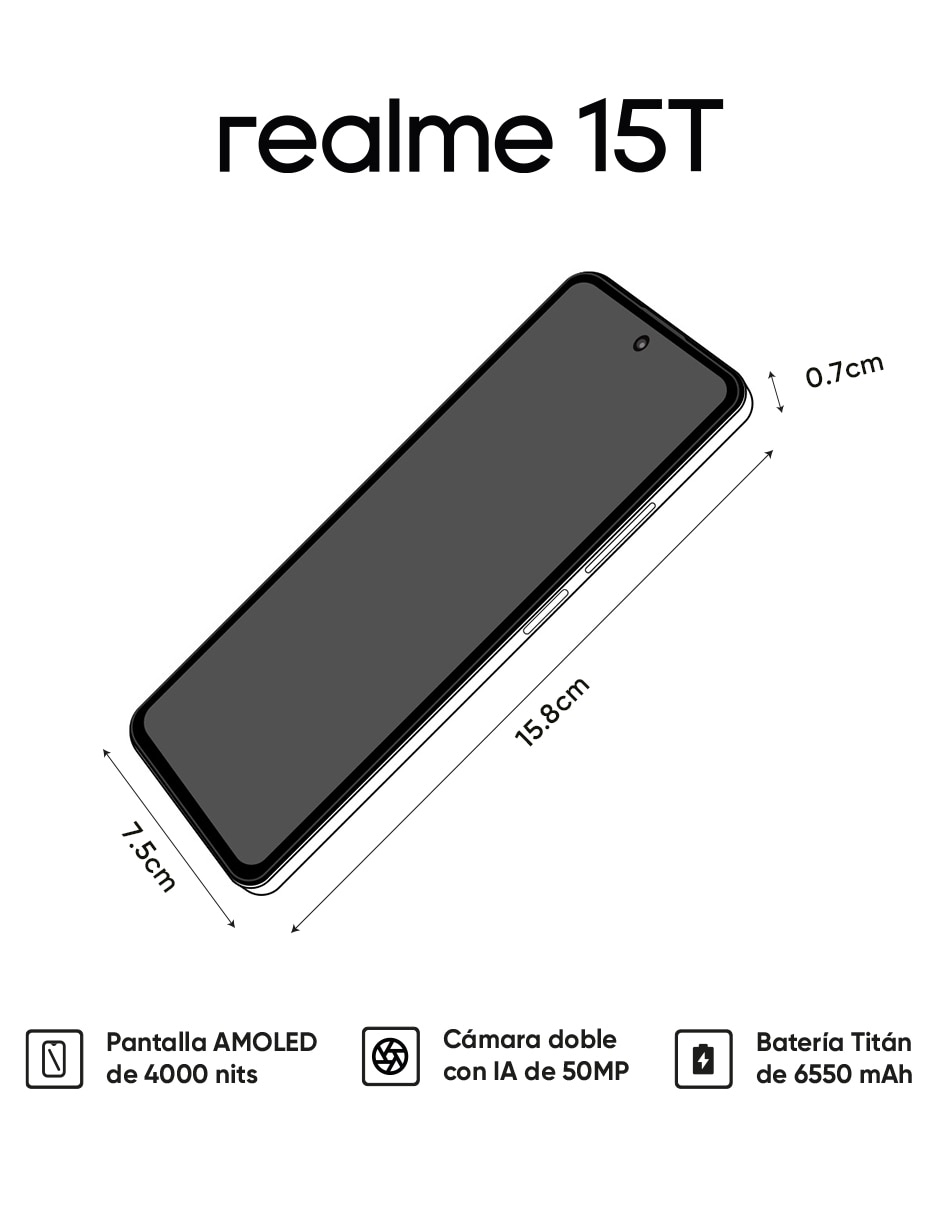 Celular 15T AMOLED 6.57 pulgadas Telcel 7