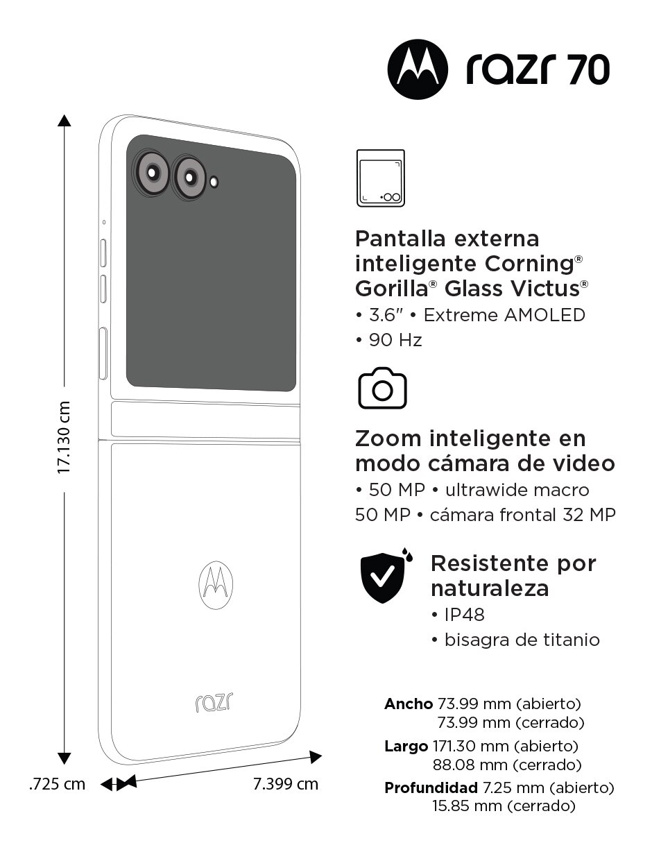 Razr 70 Corning Gorilla Glass 6.9 pulgadas 10