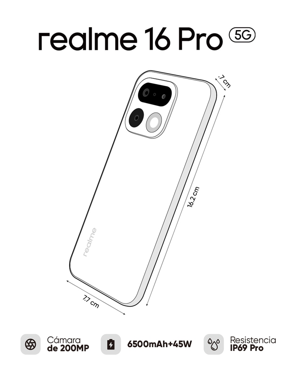 Realme 16 Pro 5G Amoled 6.78 Pulgadas
