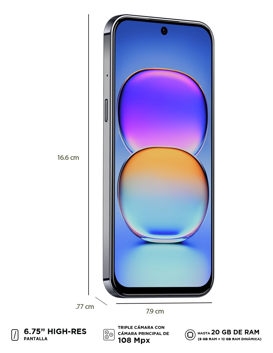 TELCEL NUBIA V80 PRO, 256 GB, NEGRO