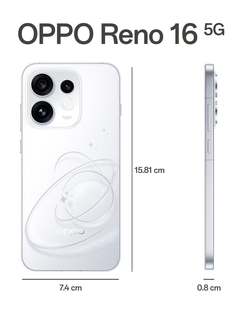 Oppo Reno 16 5G AMOLED 6.32 pulgadas Telcel