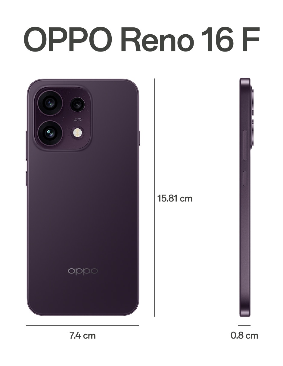 TELCEL OPPO RENO16 F, 256 GB, VIOLETA