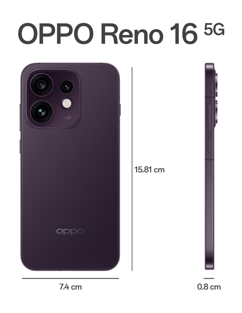 TELCEL OPPO RENO 16 5, 256 GB, VIOLETA