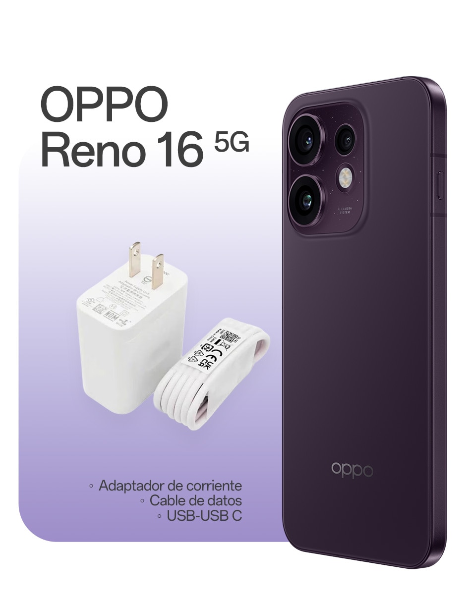 TELCEL OPPO RENO 16 5, 256 GB, VIOLETA