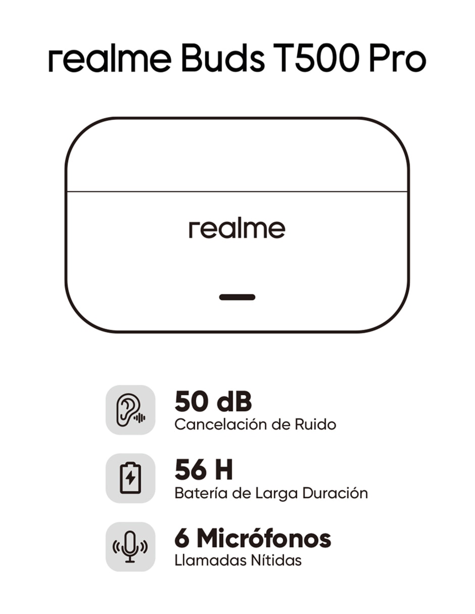 Audífonos True Wireless Buds T500 Pro inalámbricos con cancelación de ruido 6