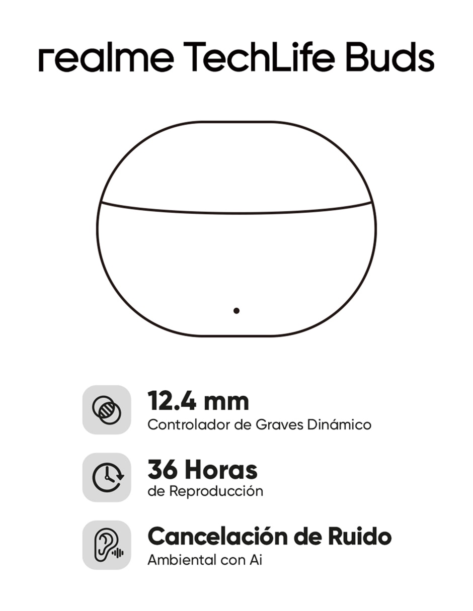 Audífonos True Wireless TechLife Buds inalámbricos con cancelación de ruido 5