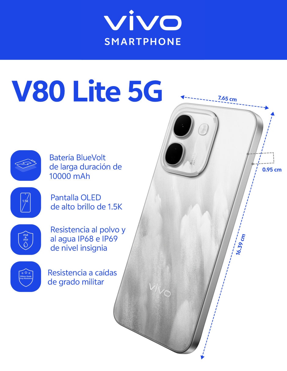 V80 LITE AMOLED 6.8 pulgadas Telcel 7