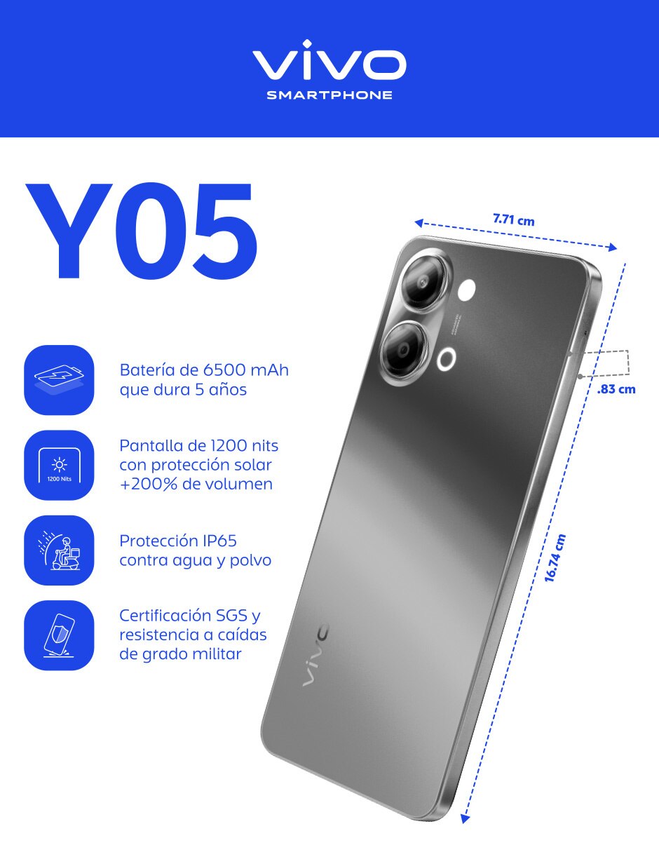 Y05 LCD 6.72 pulgadas Telcel 7